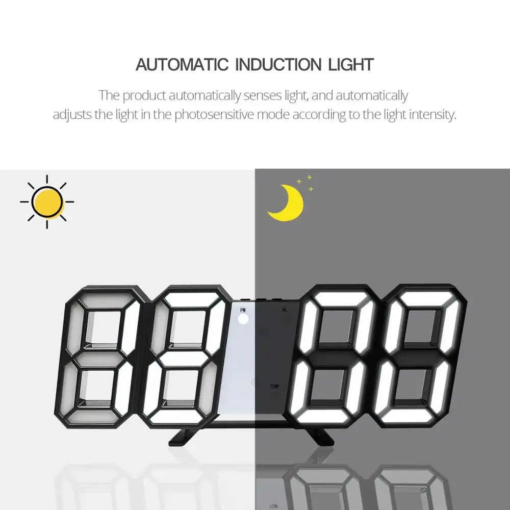 Настольные Цифровые часы 3D светодиодсветодиодный настольные электронные с