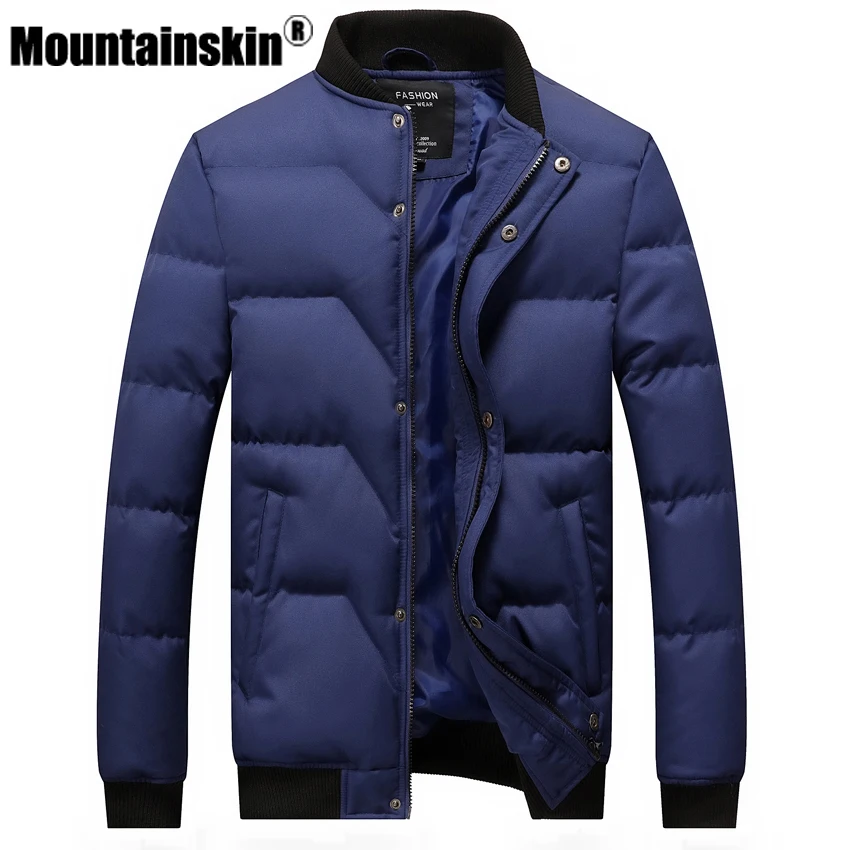Mountainskin/зимние куртки мужские парки 4XL повседневные плотные пальто мужская