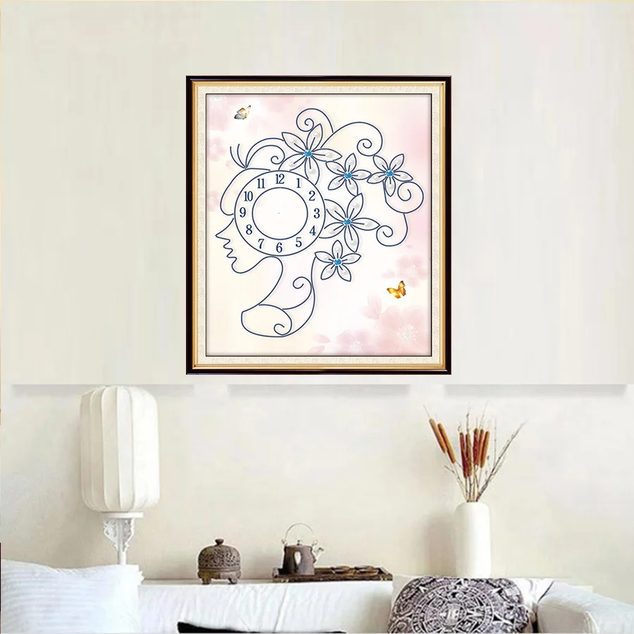 EverShine Special Shaped Diamond Embroidery Clock 5D DIY Painting Full Kit Picture Rhinestones Mosaic Home Decoration | Дом и сад