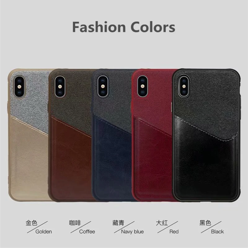 Тканевый чехол из искусственной кожи для iPhone X XS XR Max Leather 6 6s 7 8 plus Противоударная