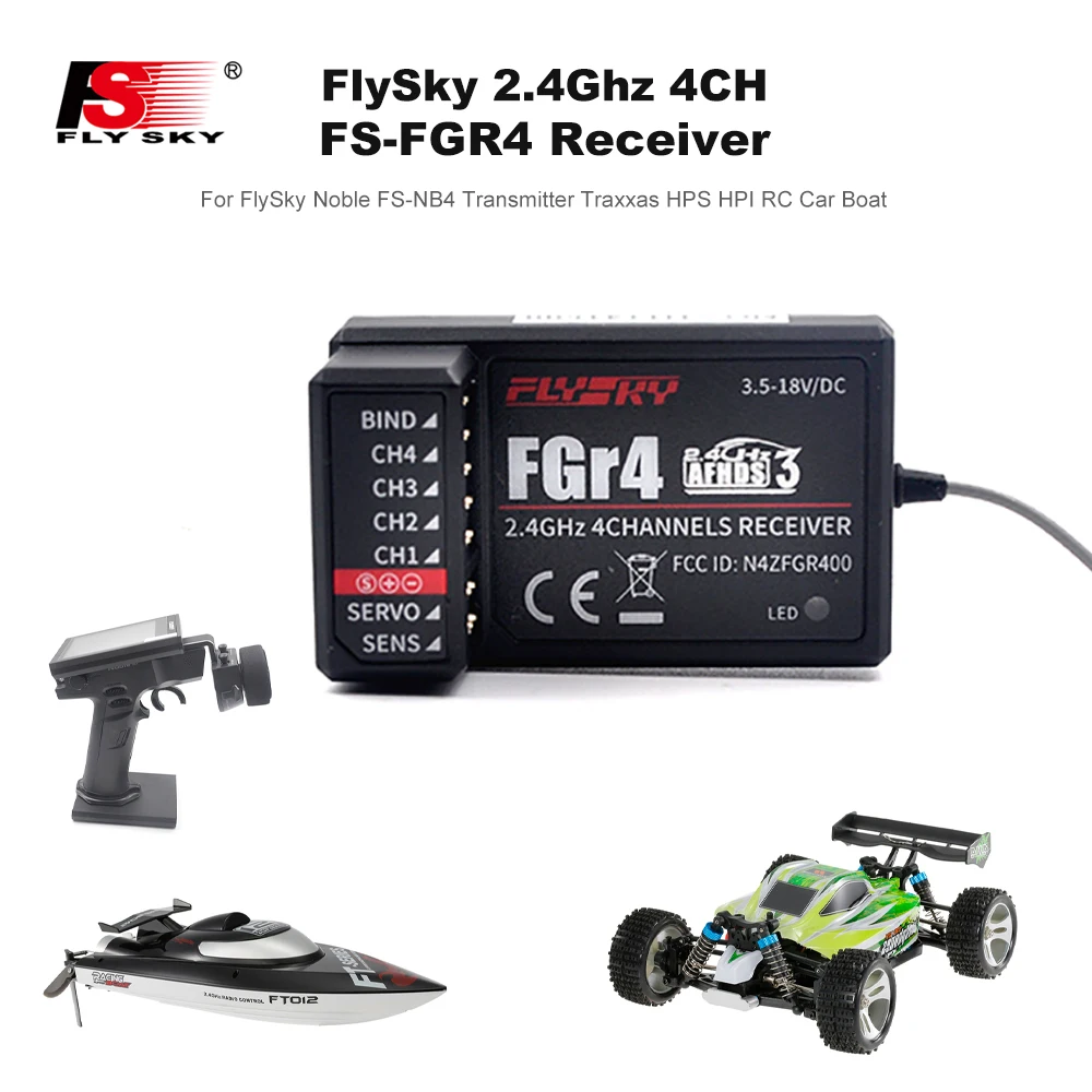 RC автомобиль FS FGR4 приемник 2 4 ГГц 4CH AFHDS3 для FlySky благородный NB4 передатчик Traxxas HPS HPI