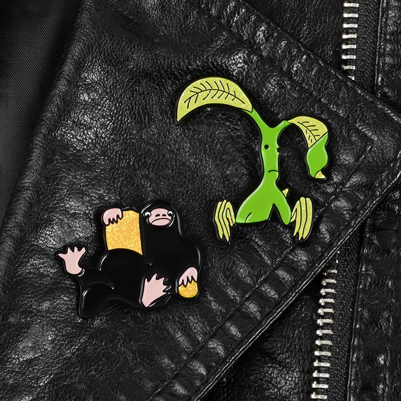 Фантастические звери и где булавка Niffler Pickett the Bowtruckle rooches фильм Эмаль Булавка ювелирные изделия волшебник, магия книга любовник подарки