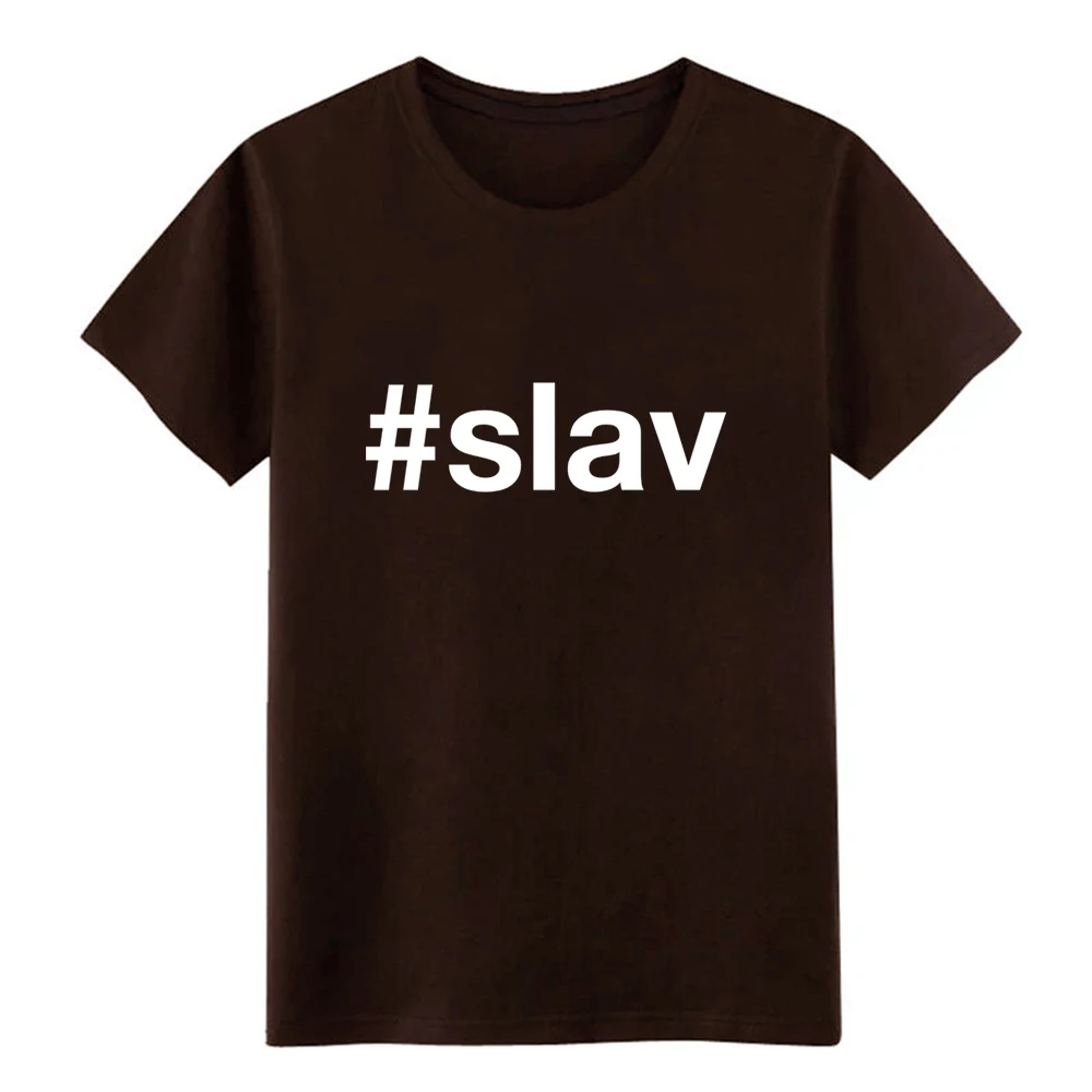 Мужская футболка SLAV на заказ с круглым воротником уличная мода весенне осенняя