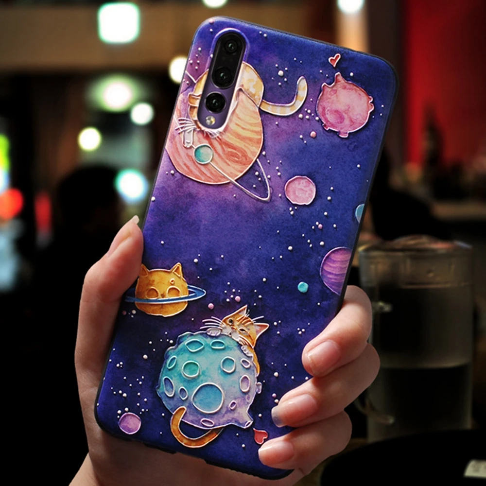 Heyytle 3D чехол для телефона с рисунком планеты huawei Honor 8 9 10 Plus s P20 NOVA3E пара Мягкая
