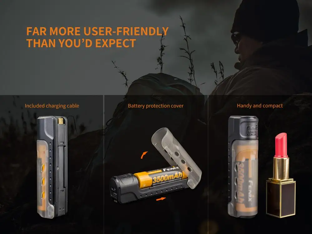 Fenix ARE X1 1 слот Intelligent Lithium с Батарея Зарядное устройство для 18650 26650