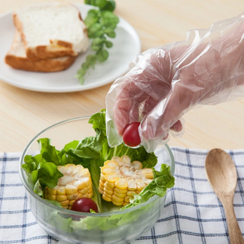 Пластиковые одноразовые перчатки WALFOS 100 шт. для ресторана дома обслуживания