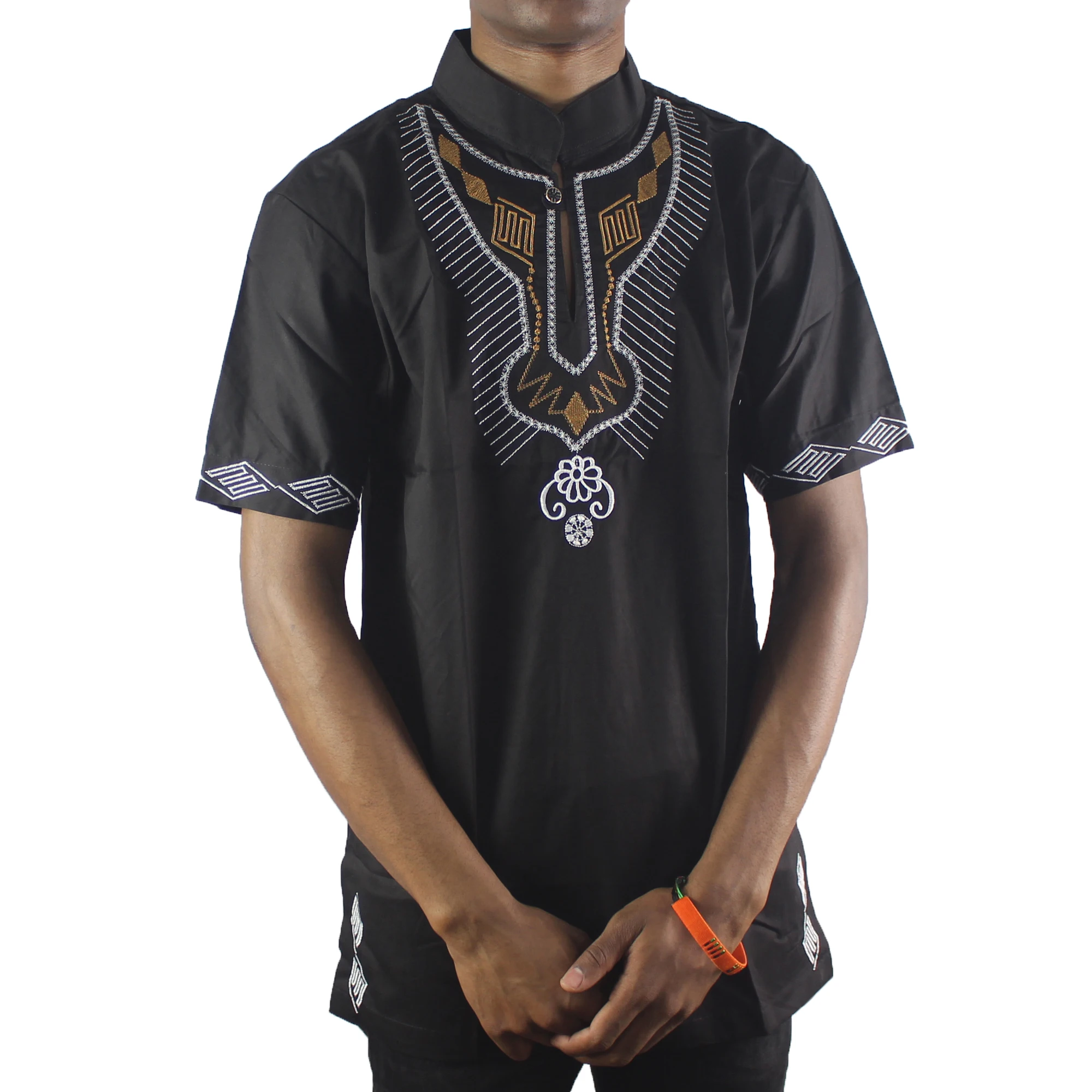 Модная Черная Мужская рубашка Dashiki с вышивкой|Африканская одежда| |