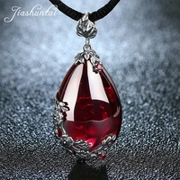 jiashuntai retro 100 925 silver sterling royal natural stones pendant necklace jewelry for women vintage