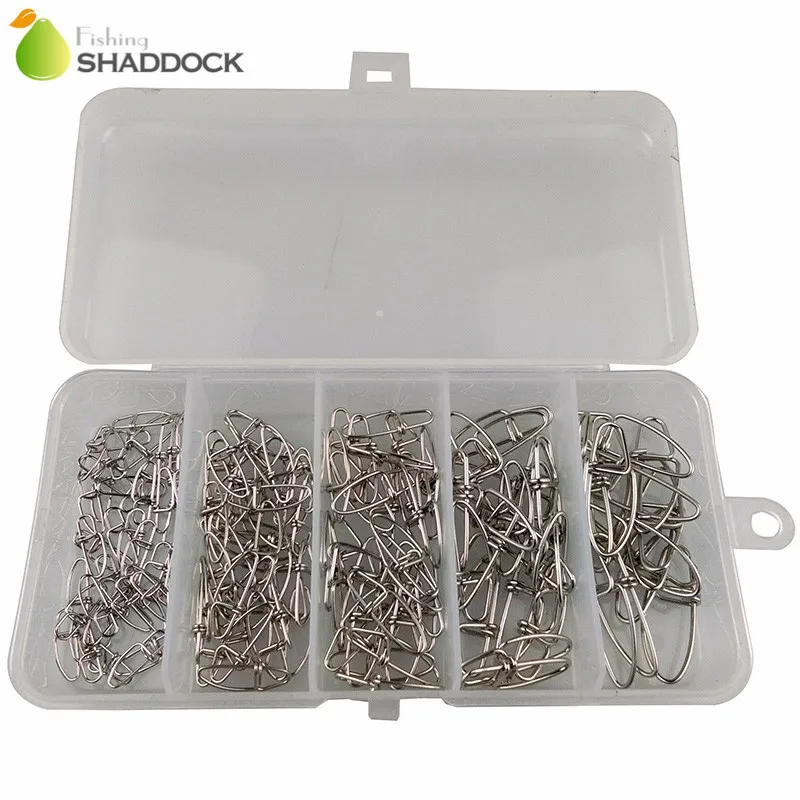 Shaddock Fishing 155pcs/set Insurance Snaps Pin Connector Stainless Steel Hook Snap Clips Set With Box | Спорт и развлечения