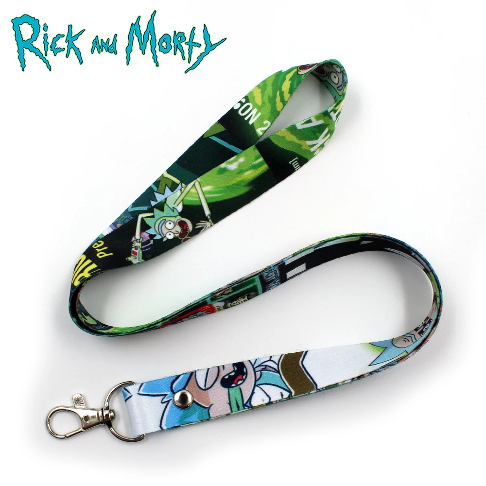 Рик и Морти телефон Веревка Pickle Rick зеленый мультфильм ремень цепь Шарм Лариат