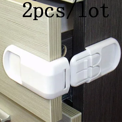 2pcs white 5 шт. пластиковая защита для детей, детские шкафчики, замок для ящиков, ящиков, дверей, терминаторов, безопасности, детские защитные замки - Цвет: 2pcs white