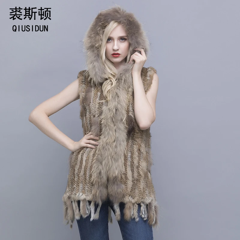 QIUSIDUN Real Rabbit Leather Knitting Vest Winter Warm Fashion Long Section Tassel With Pocket Rabbit Leather Vest Large Size
QIUSIDUN Real Rabbit Leather Knitting Vest Winter Warm Fashion Long Section Tassel With Pocket Rabbit Leather Vest Large Size