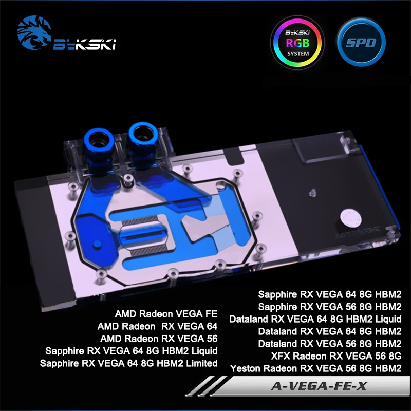 

Bykski A-VEGA-FE-X, Full Cover Graphics Card Water Cooling Block RGB/RBW, for Founder Edition VEGA,