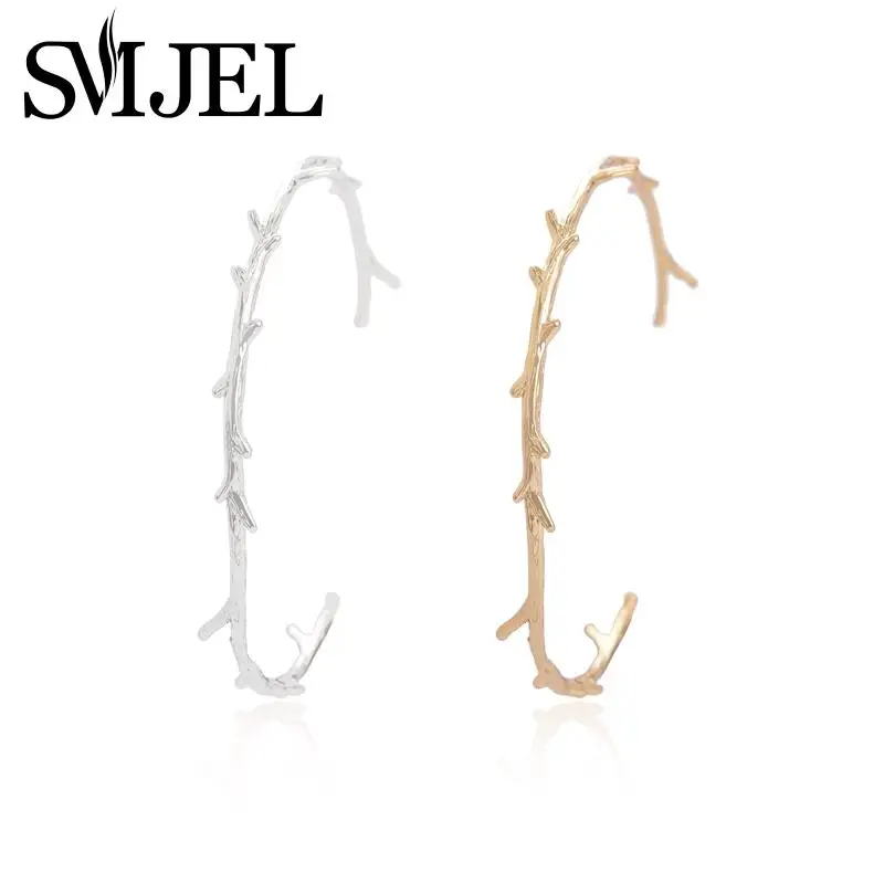 Женский Браслет манжета SMJEL новый изящный простой браслет на запястье с веткой