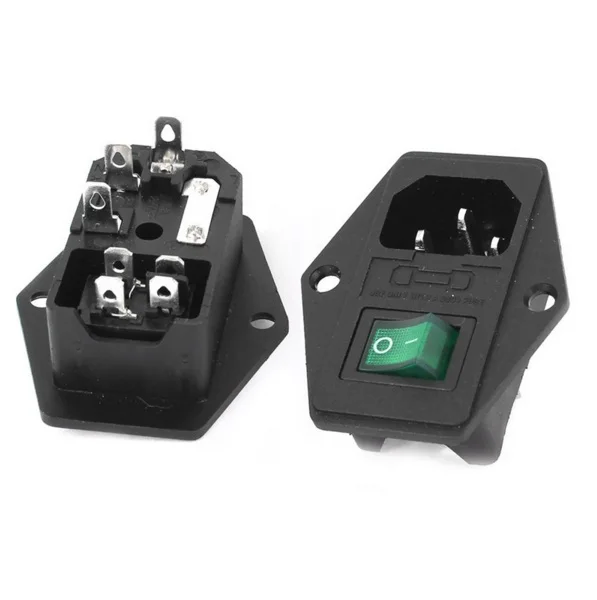 1 шт. 10A 250 В Входной модульный Штепсель выключатель предохранителя розетка 4 Pin IEC320