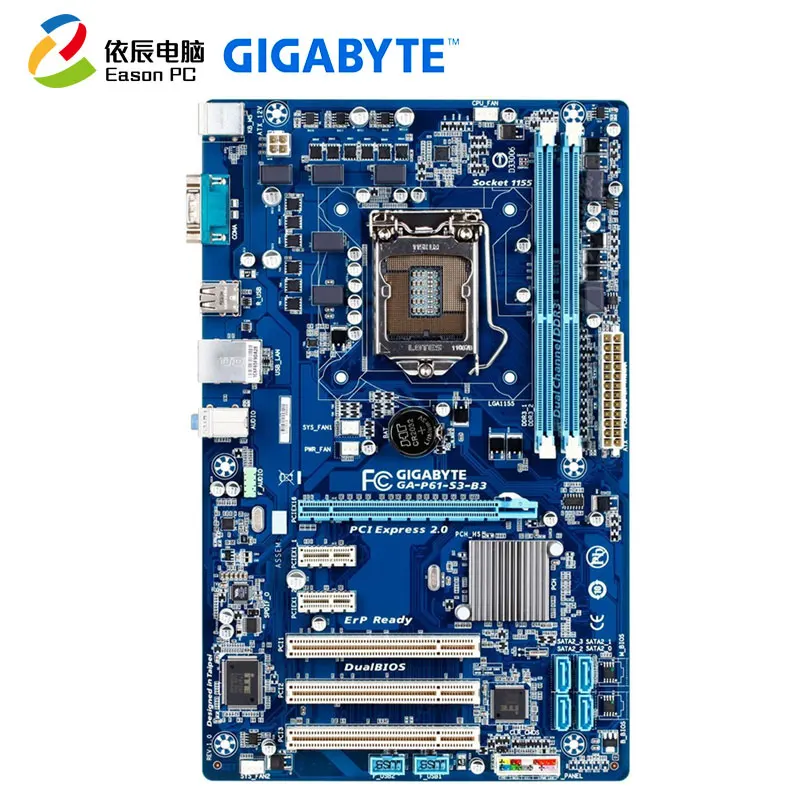 GIGABYTE GA-P61-S3-B3 рабочего Материнская плата LGA1155 H61 DDR3 блок питания ATX