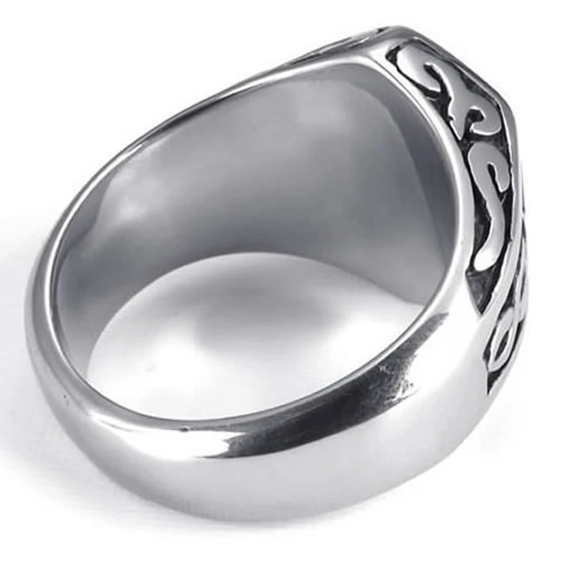 Men's Jewelry Ring Stainless Steel Thors Hammer Silver Black | Украшения и аксессуары