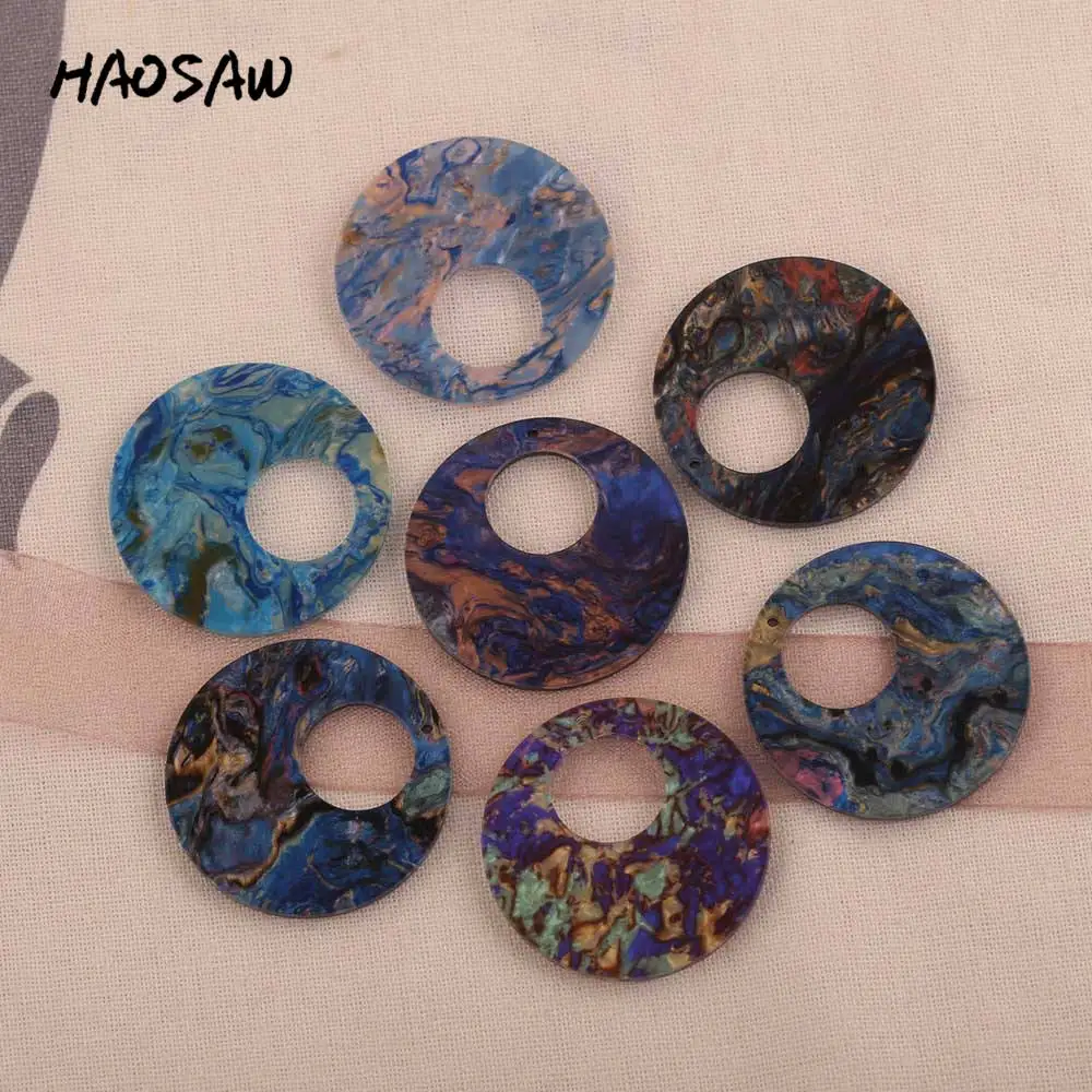HAOSAW 35 мм 6 шт./лот очарование уксусной кислоты/полые круглые/дизайн масляной