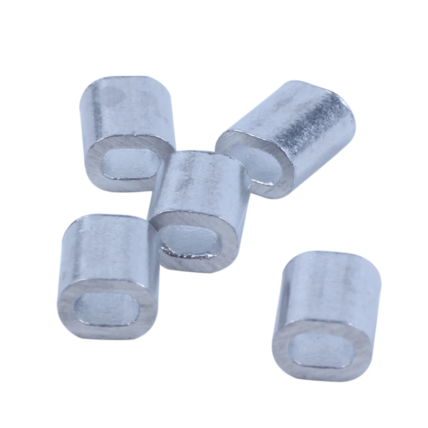 100 Pcs 1mm Steel Wire Rope Aluminum Ferrules Sleeves Silver Tone | Обустройство дома
