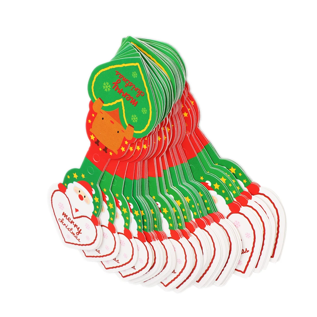 Красивые рождественские подвесные этикетки с санта клаусом оленем подарочные