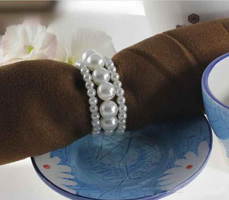 Кольца для салфеток с блестящими жемчужинами свадебные украшения вечерние ла