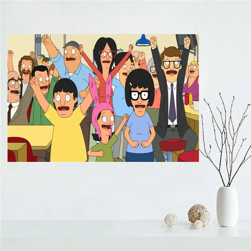 Custom Bobs Burgers Canvas Poster Bedroom Home Decoration Wall Art Print Silk Fabric Gift For Children 50x75CM 60x90CM | Дом и сад