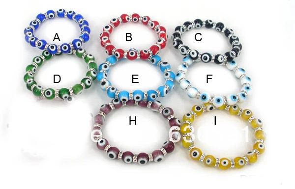 Женский браслет 10 мм со стеклом lucky evil eye подарок для детей и девушек бесплатная