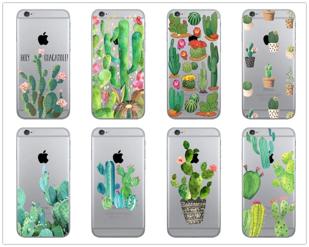 Прекрасный кактус Окрашенные Случаи телефон для iphone 5S 6s 6 plus 7 8 чехол Ретро ТПУ x/XS