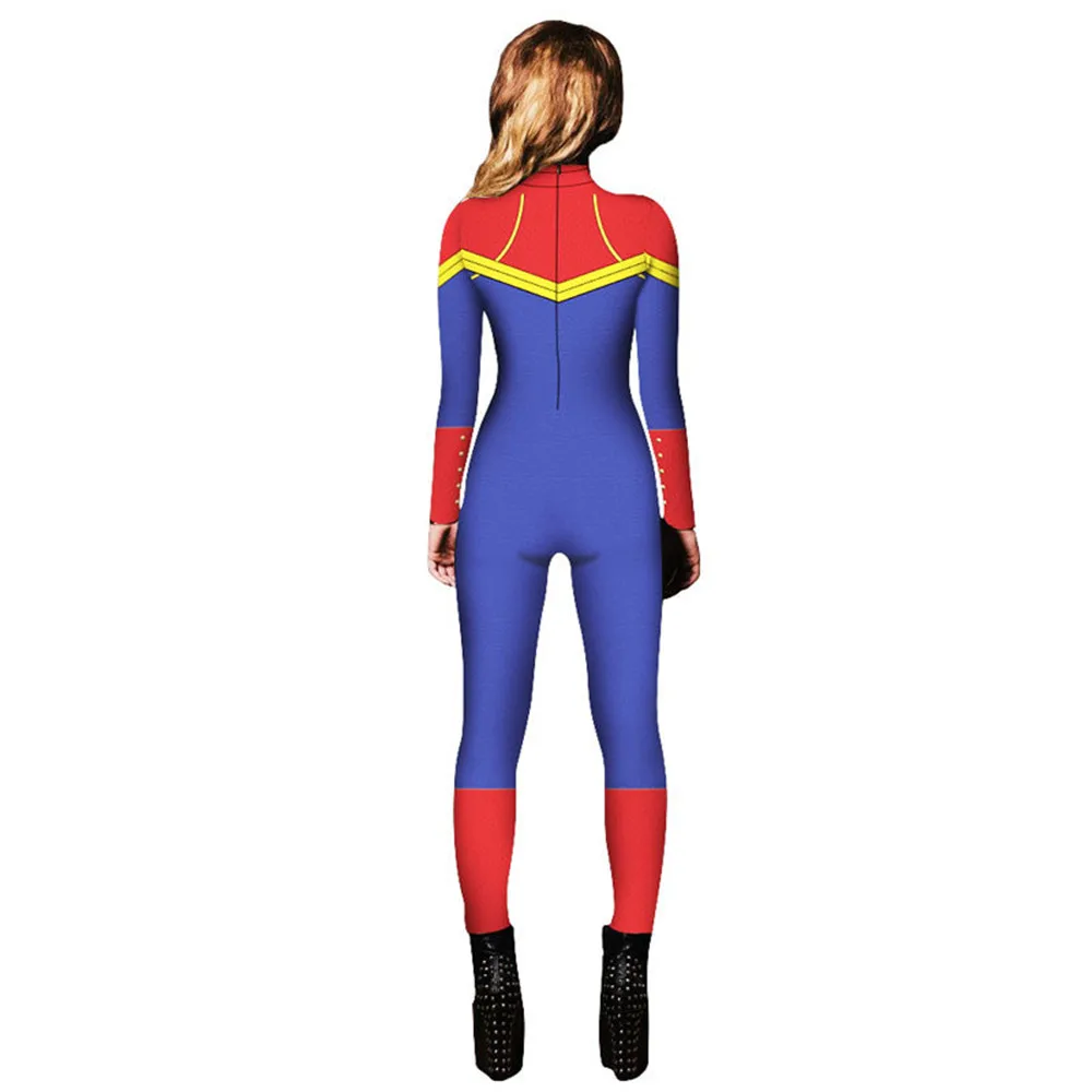 Капитан Марвел MS Carol Danvers комбинезон сексуальный косплей костюмы Хэллоуин