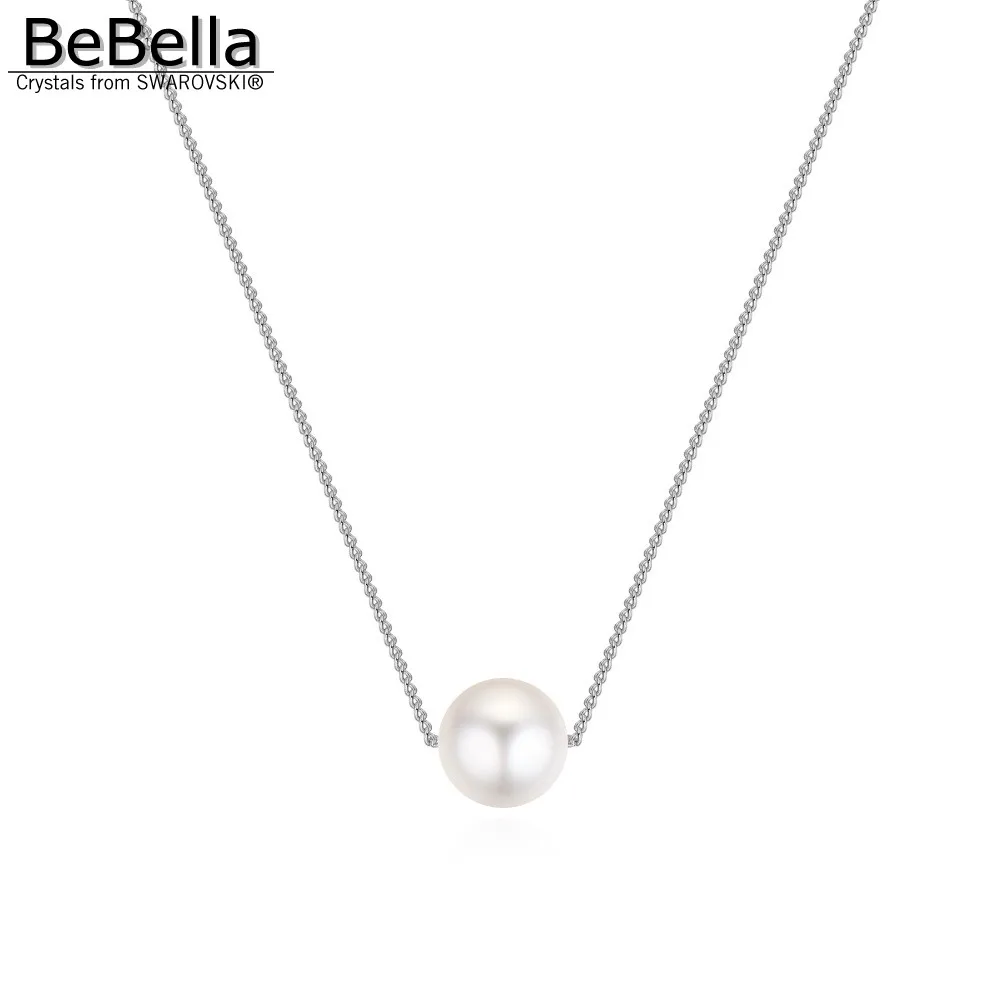 Жемчужное ожерелье BeBella с подвеской в форме шара кристаллами Swarovski модные