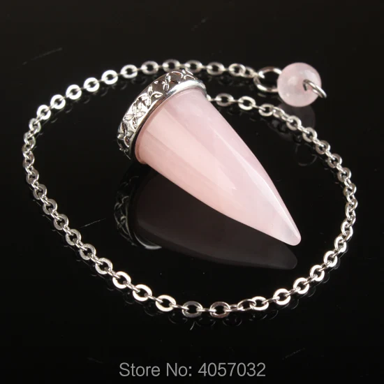 Опал розовый кварцевый кристалл Howlite каменный конус серебристая металлическая