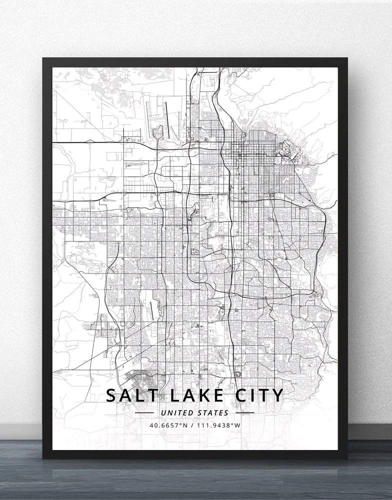 Salt Lake City US Map Poster