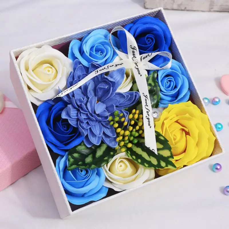 

Valentine's Day Rose Soap Artificial Flower Handmade Flower Box Teacher's Day Gift Home Garden Festive Party Supplies
