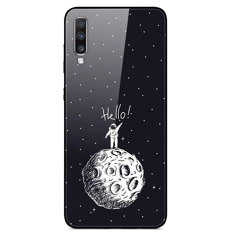 as photo 5 Роскошный стеклянный чехол для samsung Galaxy A70, чехол A 70, чехол на заднюю панель для samsung A70, чехол A705F 6,", ТПУ Рамка, бампер - Цвет: as photo 5