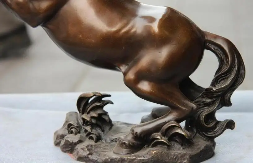 12 Art Statue Pure Copper Bronze Feng Shui Lucky Fly Gallop Run Horse Sculpture | Дом и сад