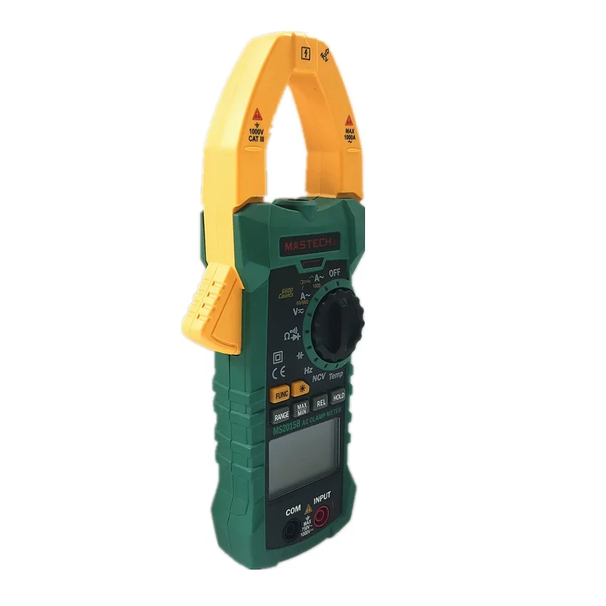 MASTECH MS2015B Цифровой мультиметр зажим Автоматический диапазон 6000 отсчетов AC/DC тестер истинное среднеквадратичное значение измерения температуры