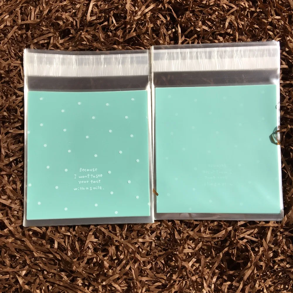 100 шт в горошек синий пластиковый печенья конфеты прозрачные выпечки