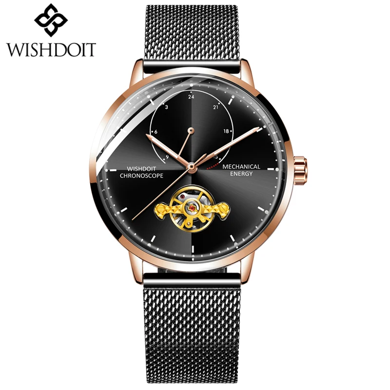 Relogio Masculino мужские часы wishdoit люксовый бренд турбийон автоматические механические