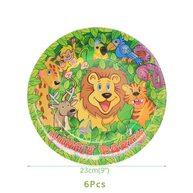 9inch plate Cyuan джунгли вечерние шары лев тигр воздушные шары из фольги в виде животного мальчик зоопарк животное тематическая вечеринка на день рождения Декор дети для вечеринки в стиле сафари Декор - Цвет: 9inch plate