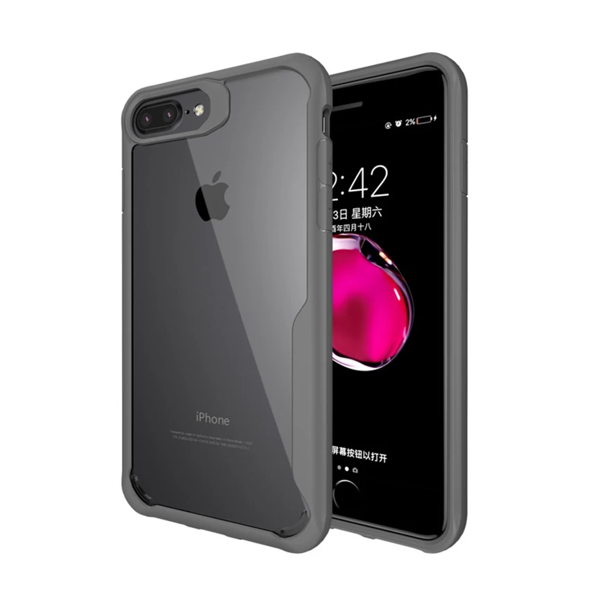 Для iPhone 6 S 7 8 чехол Прозрачный HD тонкий полная защита акриловые Жесткие защитные