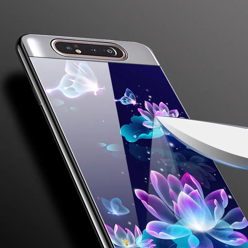 6," чехол для samsung A80, чехол A 80, роскошная задняя крышка из закаленного стекла для samsung Galaxy A80 A90 A 90, чехол, мягкий ТПУ бампер, рамка