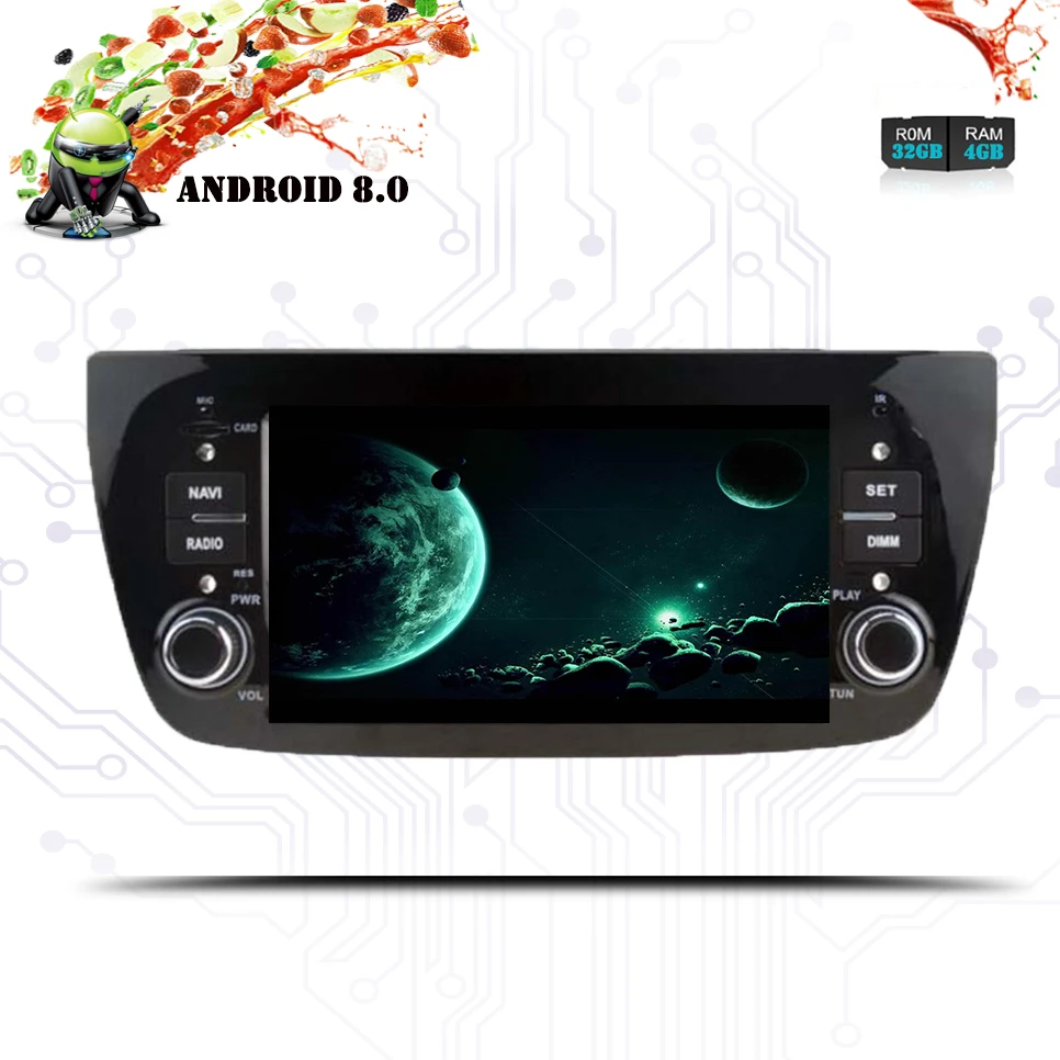 Автомобильный мультимедийный плеер 2 Din Android 8 0 для Fiat Doblo 2009 2010 2011 2012 2013 2014 DVD Automotivo