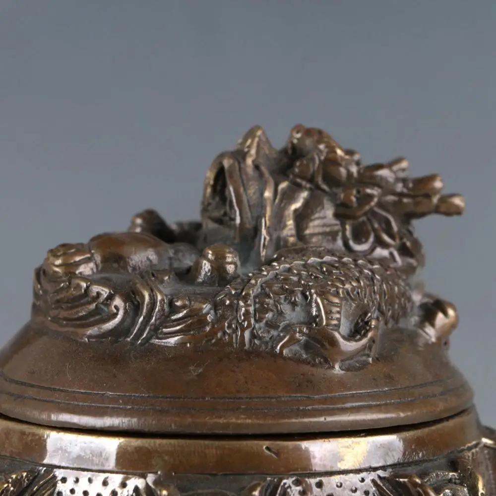 Китайский антиквариат редкая латунная ручная работа MING XUANDE Единорог благовония