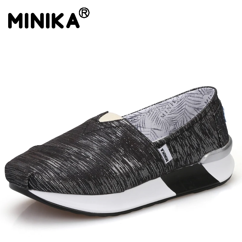 Minika/Новинка 2017 года Женская обувь на плоской платформе Повседневная Молодежная