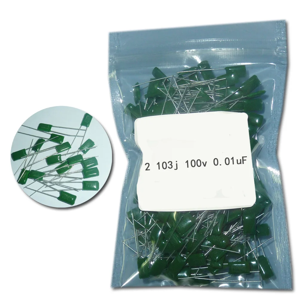 Полиэстер конденсатор 2 a103j 100 В 0 01 мкФ и nf (200 шт./лот)|polyester capacitor|0.01 uf100 uf capacitor |