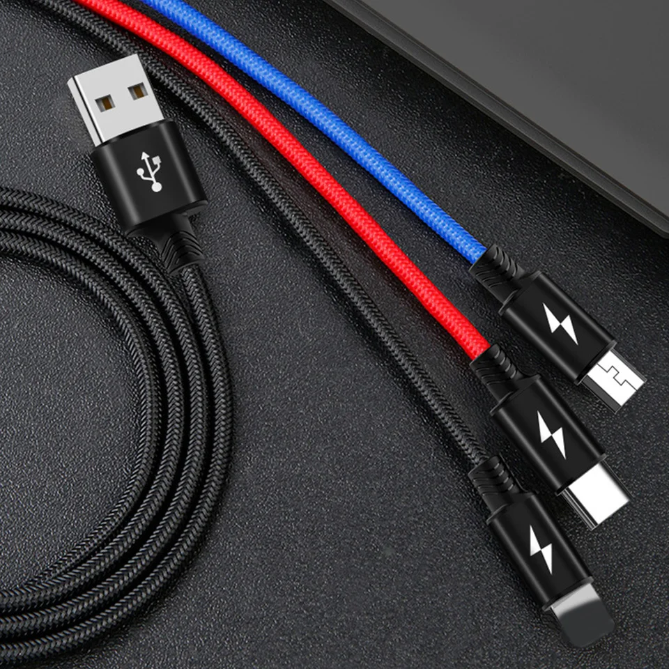 3 в 1 Micro usb type C кабель зарядного устройства для samsung M30 Note 9 huawei P30 P20 Honor 10i P смартфон