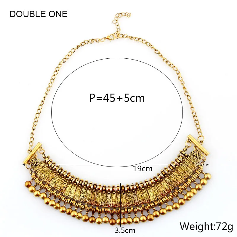 2017 богемное винтажное колье для женщин массивное большое античное Золотое и