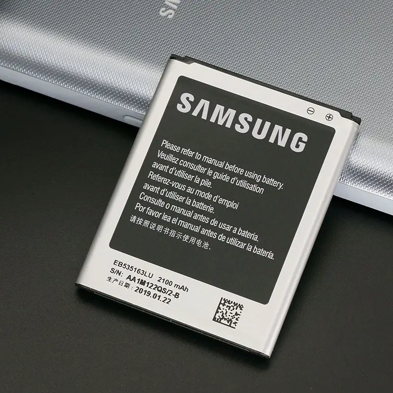 Оригинальный аккумулятор Samsung EB535163LU для I9082 Galaxy Grand Duos i9080 i9168 i9060 i879 i9118 Neo + 2100