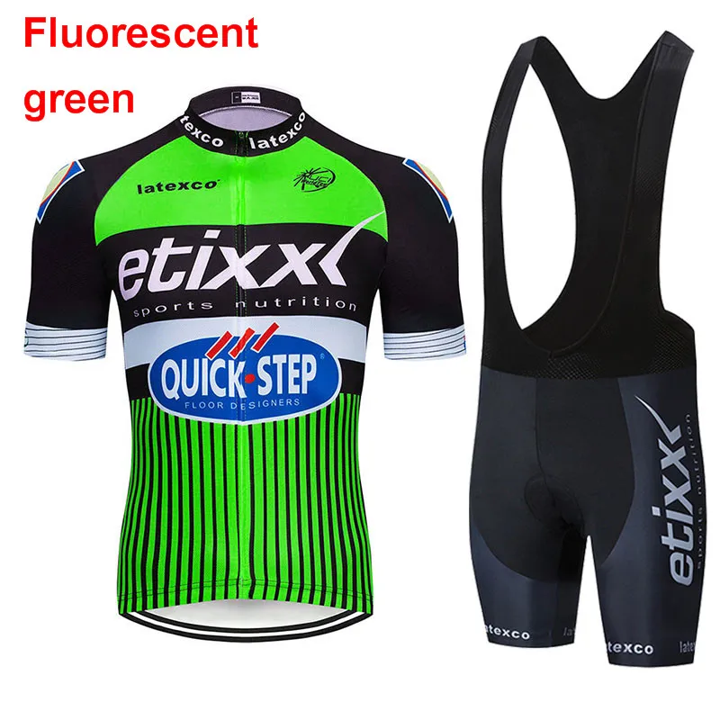 2019 флуоресцентный зеленый быстрый шаг etixx велосипедная команда Джерси 9D