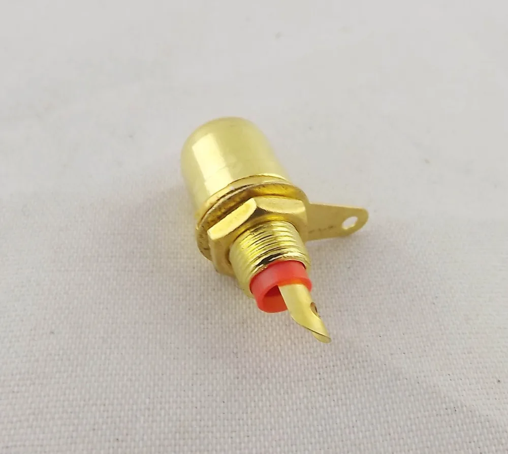100 шт. золотые гнездовые разъемы RCA для корпуса Панельное крепление металлический